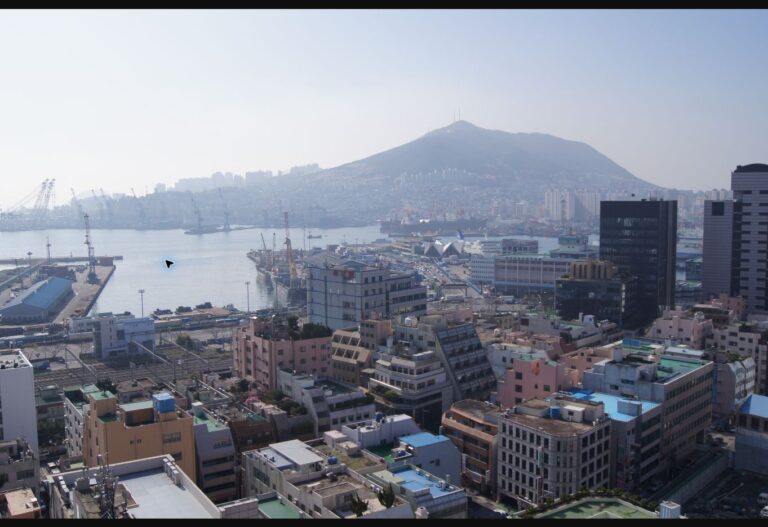 부산 도심과 바다를 함께 담은 전경